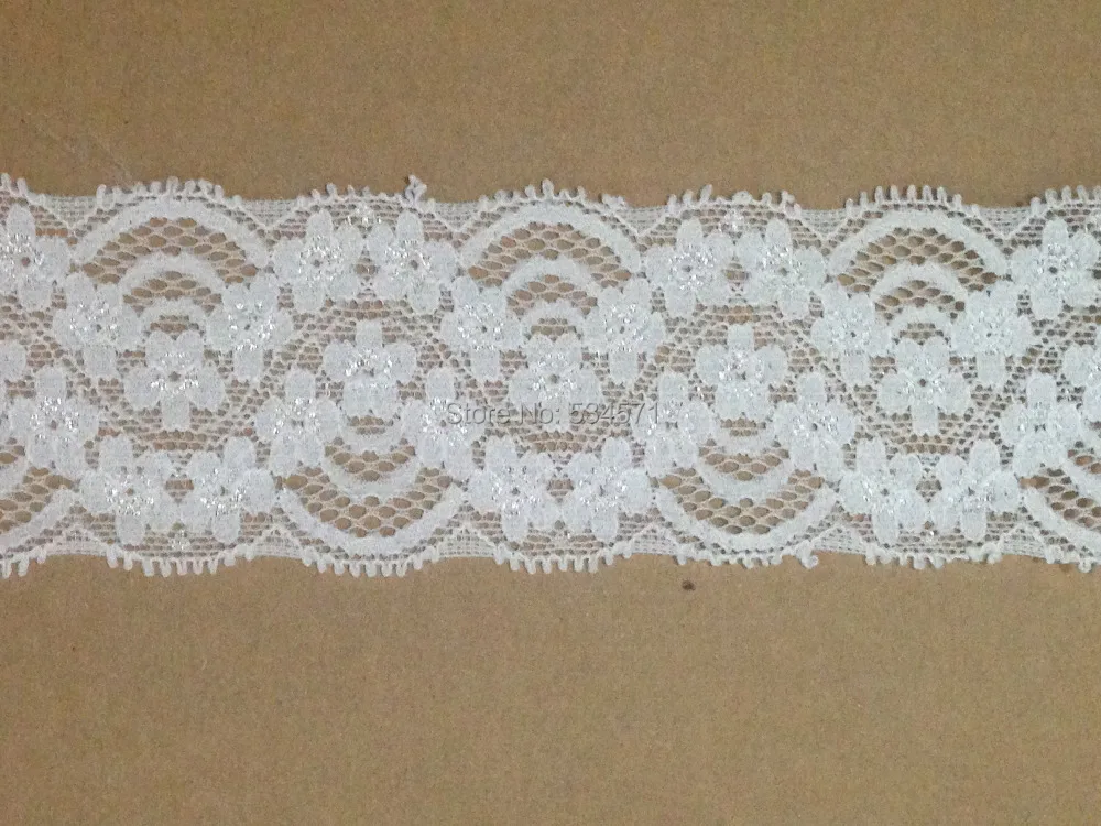 

5cm width 40yards/lot ivory stretch elastic nice lace french floral lace for wedding bridal decoration, garter,ribbon,DIY sewing