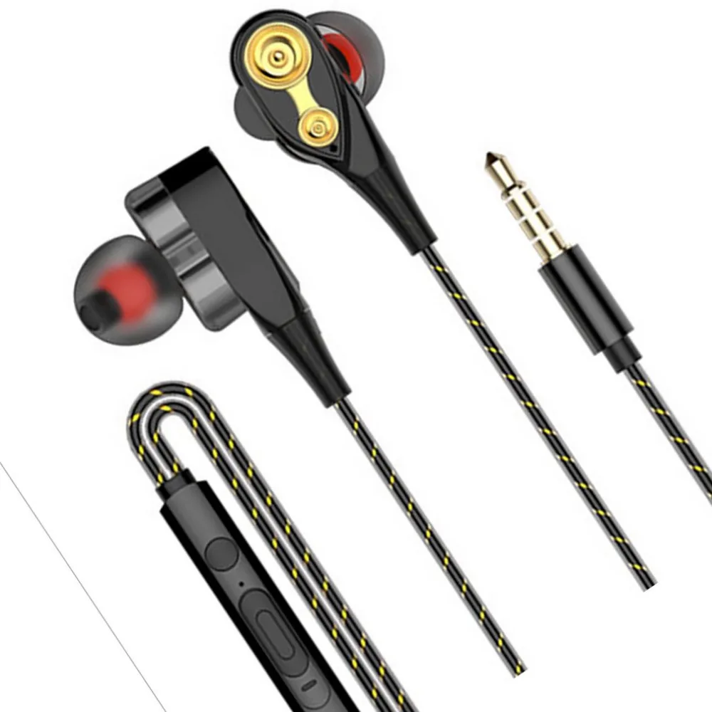 Wired Earphone High Bass Dual Drive Stereo In-ear Earphones With Microphone Computer Earbuds For Cell Phone(single speaker