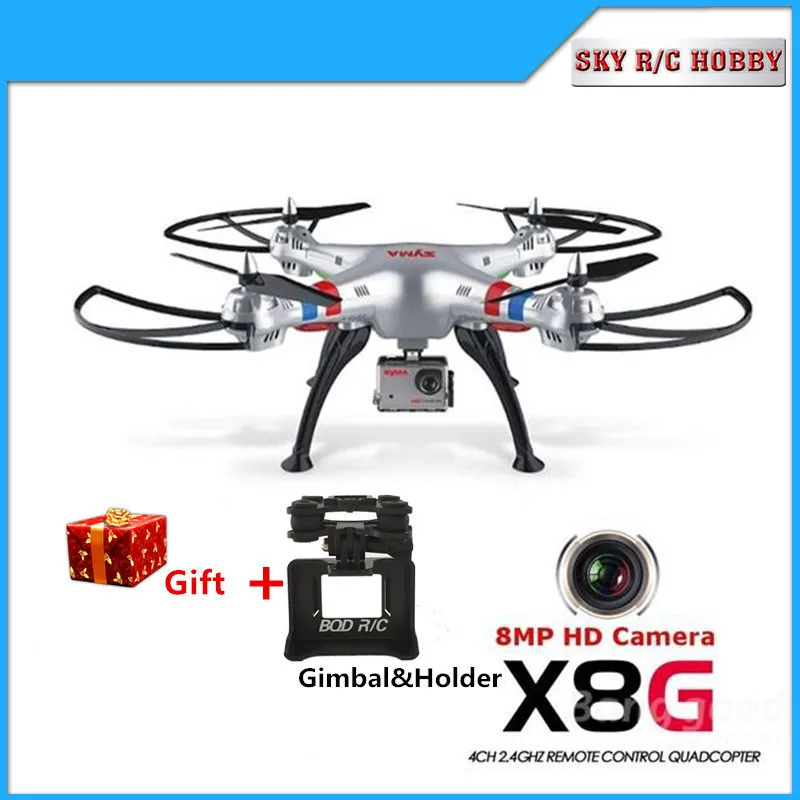 

SYMA X8G 2.4G 4CH 6 Axis Venture with 5MP/8MP Wide Angle HD Camera RC Quadcopter drone a Gimbal As Gift Fit Gropro