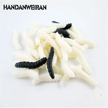 

NEW 50PCS/set White Black Insect Maggot Vegetable Worm model for fishing Halloween Props Gags&Practical JokesToyTricky Wholesale