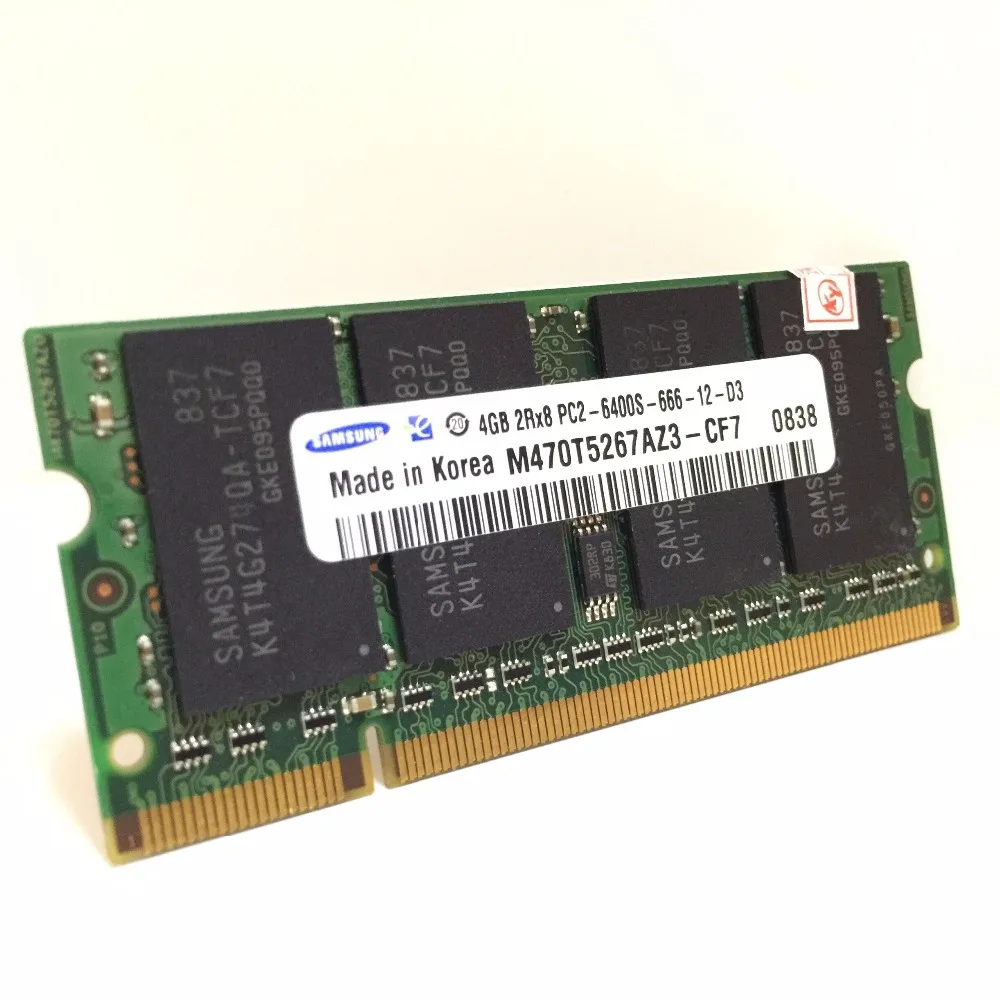 Samsung 4GB 4G PC2-6400s PC2 6400s 6400 DDR2 800MHz 800 MHZ модуль ноутбук Память ram