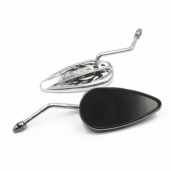 

Pair Chrome CNC Aluminum Custom Mirrors Motorcycle For Harley Custom Chopper Cruiser FXSTC XL1200V Road King FLTRX FXSB
