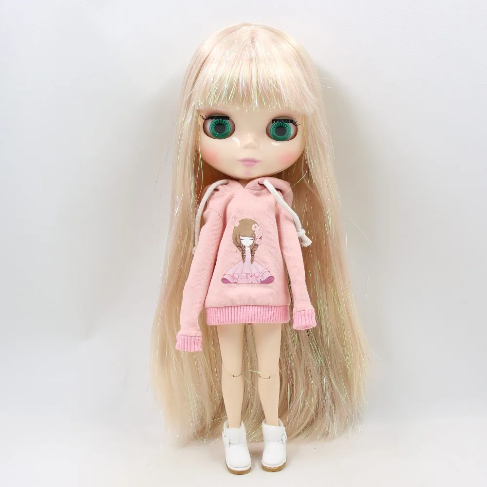 Фабрика blyth кукла сустава тела белая кожа M-47-280BL3139 блестящие светлые волосы с челкой 30 см 1/6, подарок для девочки