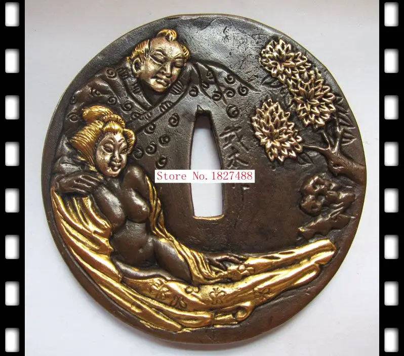 

High Quallty Japanese katana Copper Tsuba WAKIZASHI Sword Accessories Free Shipping