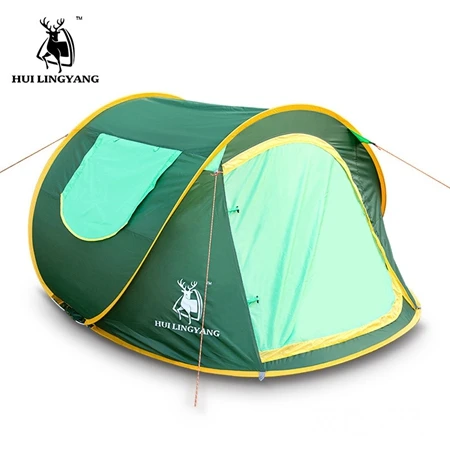 Палатки для палаток, автоматические палатки, всплывающие водонепроницаемые палатки для кемпинга, походов, водонепроницаемые Семейные палатки - Цвет: green