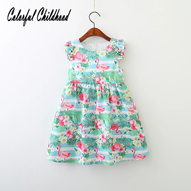 Baby Girls Clothes Summer toddler kids Dress flamingos Infant Costumes
