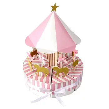 

Paper Carousel Gift Box Wedding Favors Gift Souvenir for Guest Unicorn Party Baby Shower Cake Box Kids Birthday Party Decoration