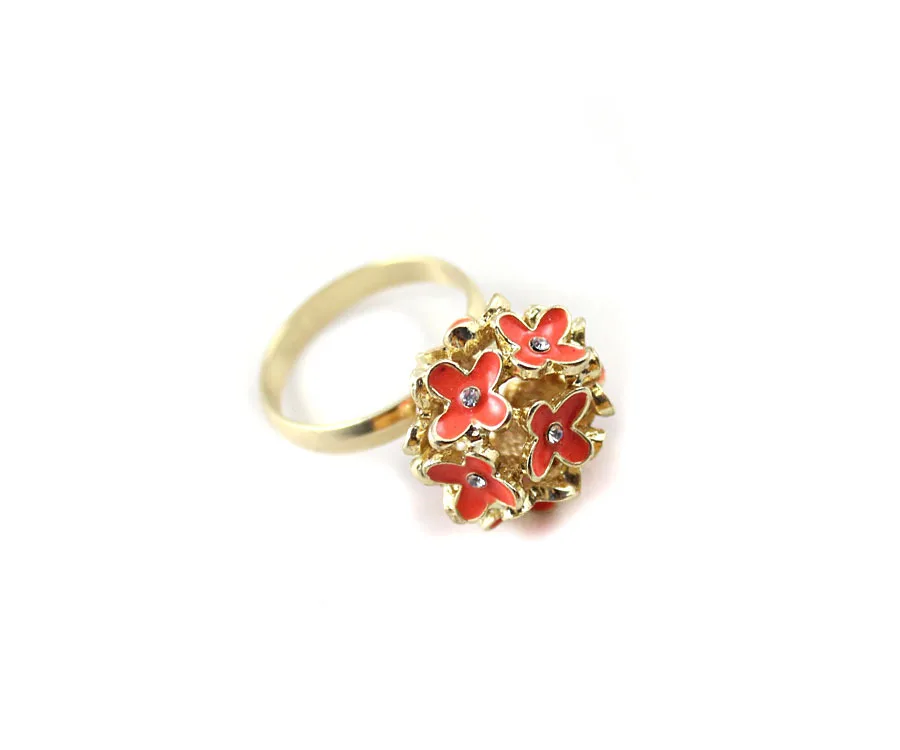 

New Design Wholesale Gold Color Alloy Flowers Rings for Women Free Shipping