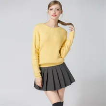 Зимняя утолщенная Женская хлопковая Футболка осенний Повседневный желтый свитер рубашка с круглым вырезом свободная Лоскутная футболка с длинными рукавами