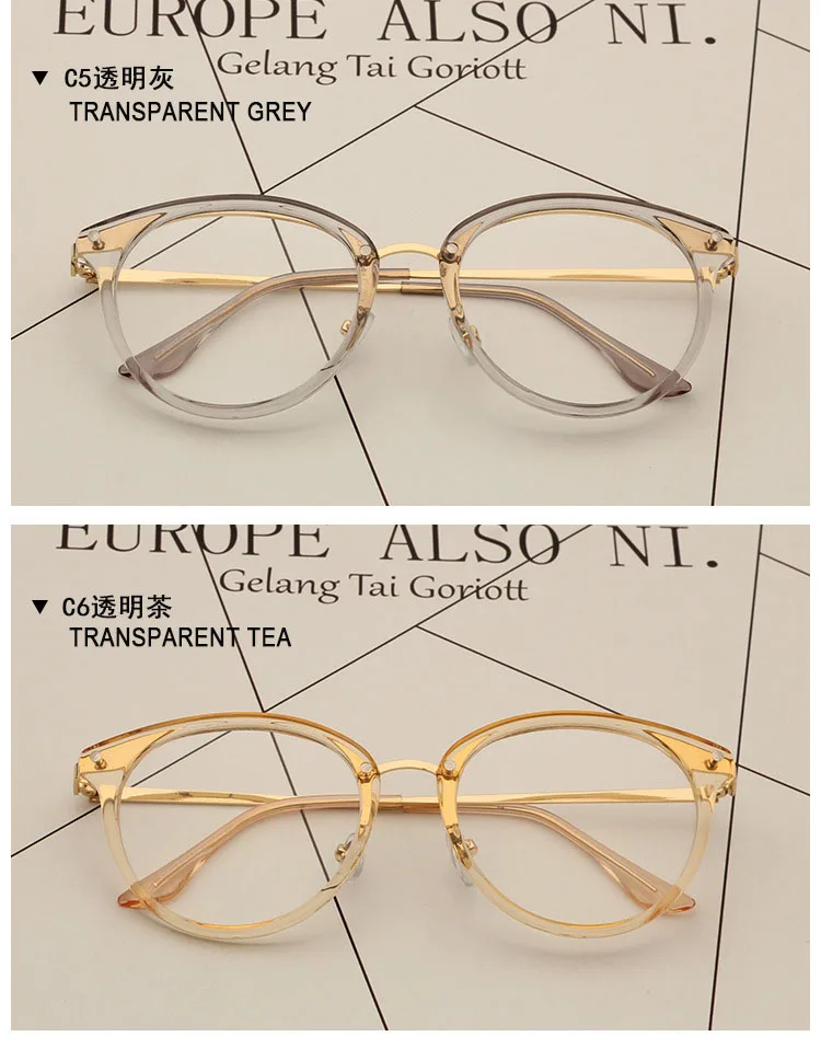 Vintage Transparent Dekoration Brillengestell Myopie Runde Metall Frauen Brille Brillen Klare Linse Manner Optische Brillen Optics Eyewear Eyeglass Frame Myopiaclear Lens Men Aliexpress