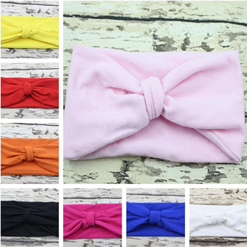 

Solid 100% Cotton Headband Girl elastic Hair Band tiara for Baby Bandana Head Bands Girls New accessories cute kids Hairband Hot