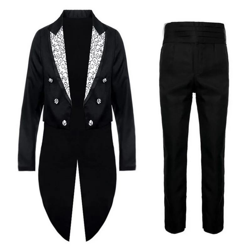 Oeak 2019 Classic Formal Men Tuxedo Blazers Suit Set Solid Sequin Tailcoat Tuxedo Wedding Groom Suits Sets Men Stage Costume New