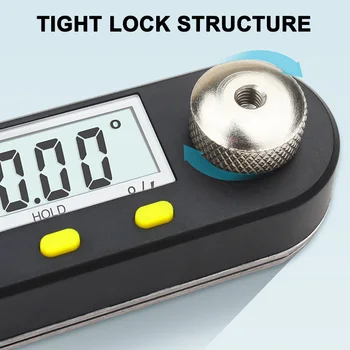 

2 In 1 360 Degree Digital Angle Finder Meter Ruler Gauge Protractor for Woodworking Construction AI88