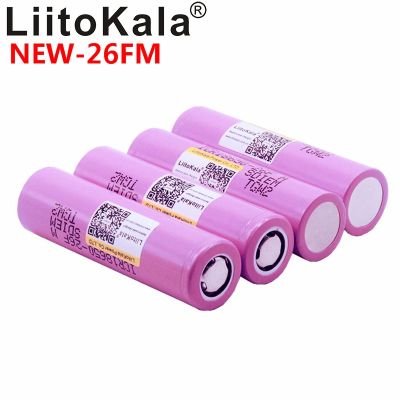 4 шт. новая 100% Оригинальная Аккумуляторная Батарея Liitokala 18650 2600 мАч литий ионная