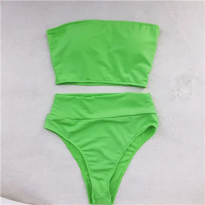 V2.0-Green Сексуальный женский купальник с высокой талией, бикини, бандо, стринги размера плюс, одежда для плавания для женщин,, бикини, купальник, бикини - Цвет: V2.0-Green