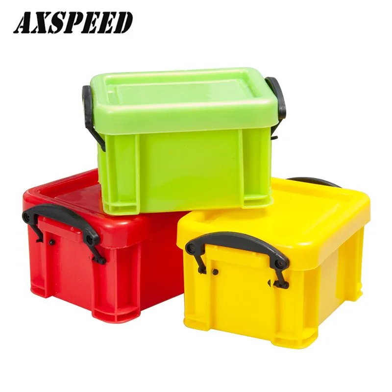 

Plastic Scale Storage Box Tool Decoration for 1:10 RC Rock Crawler Accessories TRX4 Axial SCX10 Yellow/Red/blue 3 color