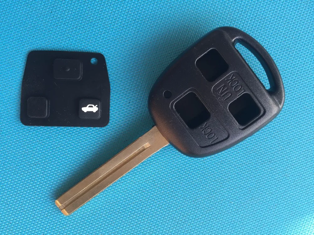 

1pcs of New Replacement Remote Key Fob Case 3 Button For Lexus shell blank TOY40 Long blade about 46mm with rubber key pad