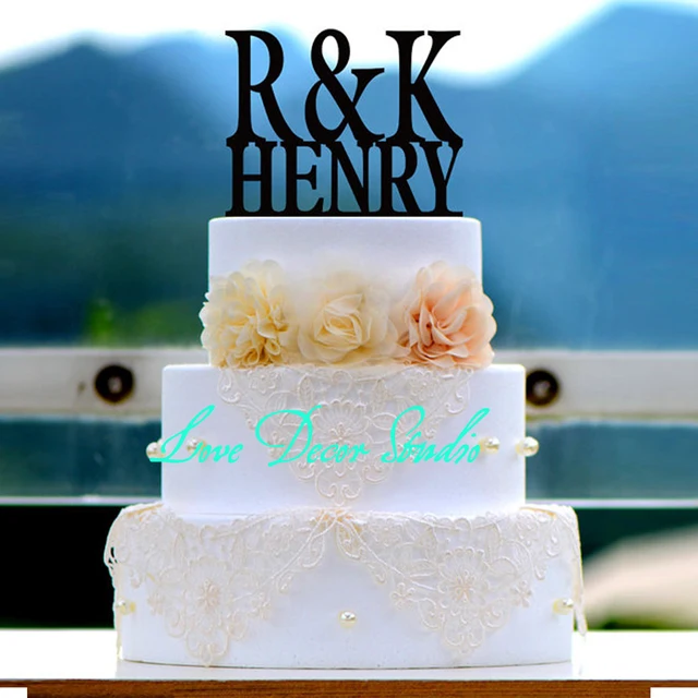 Wedding Cake Topper Monogram Mr And Mrs Cake Topper Design