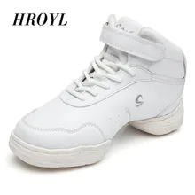 HROYL спортивные особенности мягкая подошва дышащие танцевальные туфли кроссовки для женщин/мужчин туфли для репетиций современные танцевальные джазовые кроссовки B52