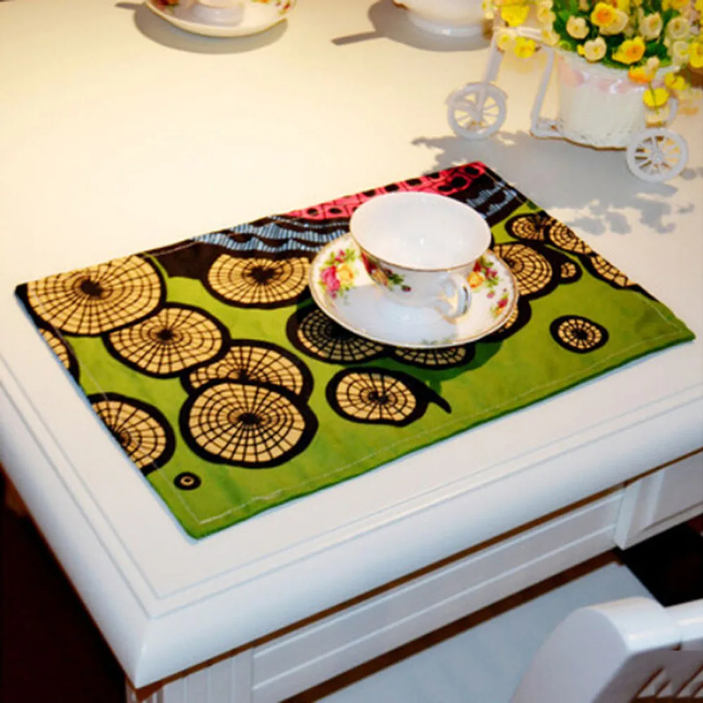 Home Art Colorful Linen Cotton Placemats For Dining Table Decoration