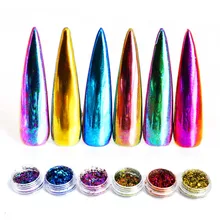 Блеск хлопья эффект хамелеона Yucca хлопья для ногтей блестки Единорог порошок зеркало хром ногтей порошок блеск ногтей пыль SF2011