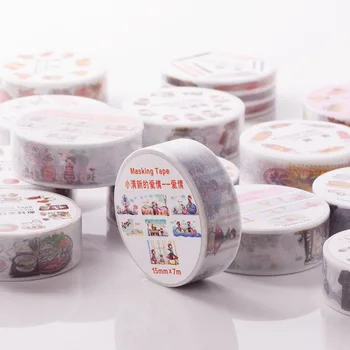 

1 Pcs Size 15mm*7m Diy Home Decoration Japanese Paper Washi Tapes Masking Tape Material Escolar Papel Scrapbook