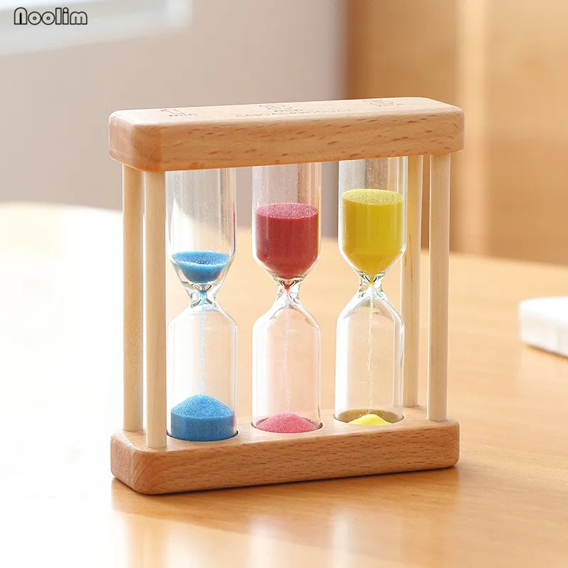 1/3/5 минут деревянные песочные часы милые 3-в-1 Многофункциональный могут быть использованы для Офис Чай Украшение стола подарки на день рождения для детей - Цвет: Colorful