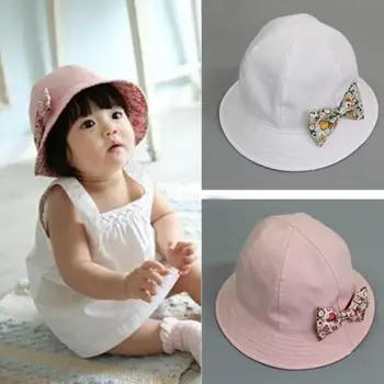 

Kids Newborn Baby Infant Lace Floral Bowknot Flower Bonnet Hats Sun Hat Bucket