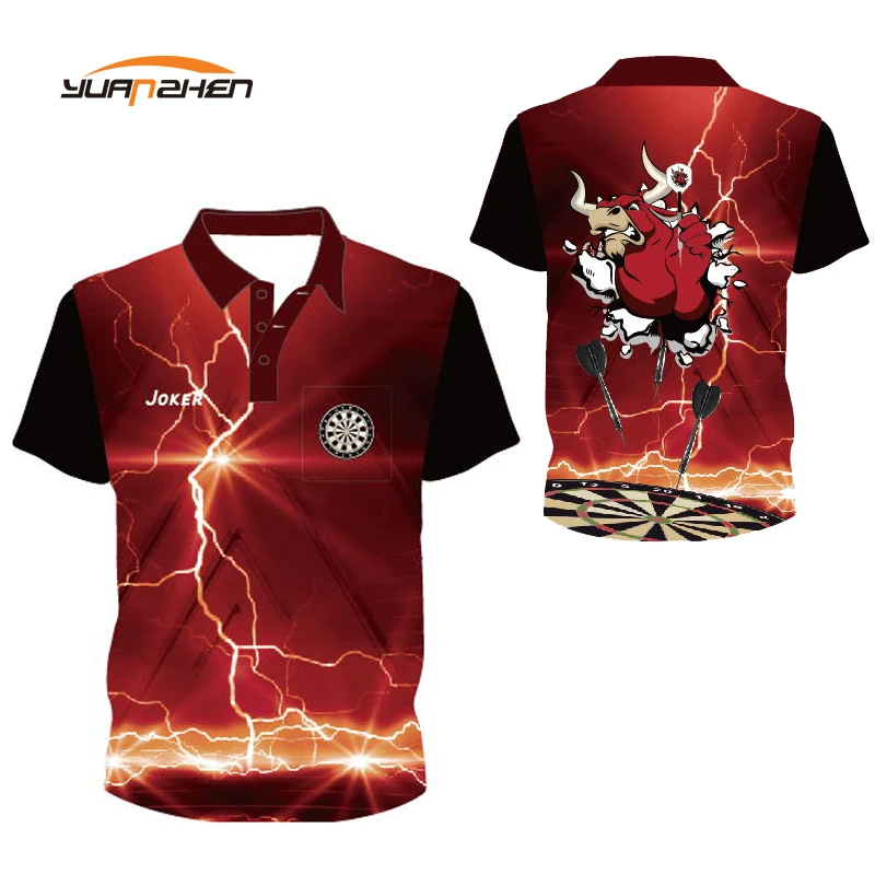 

custom design printing darts shirt with pocket