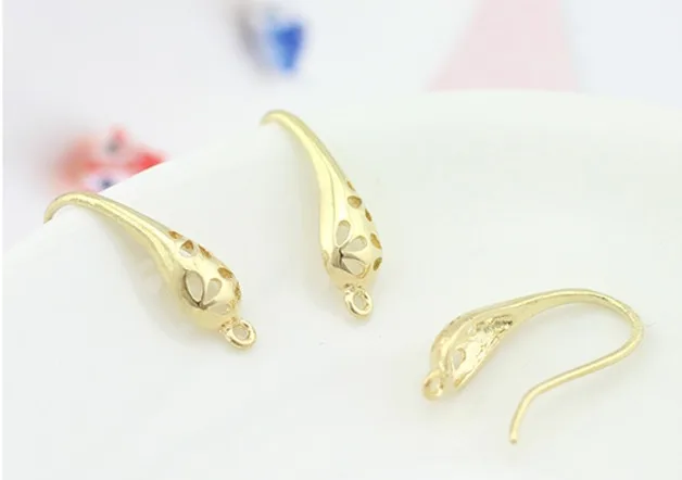 6 قطع (3 pair) 20x11 ملليمتر الذهب الألوان مطلي الأذن السنانير القرط أسلاك ل اليدوية النساء الأقراط الأزياء والمجوهرات (T6-01)