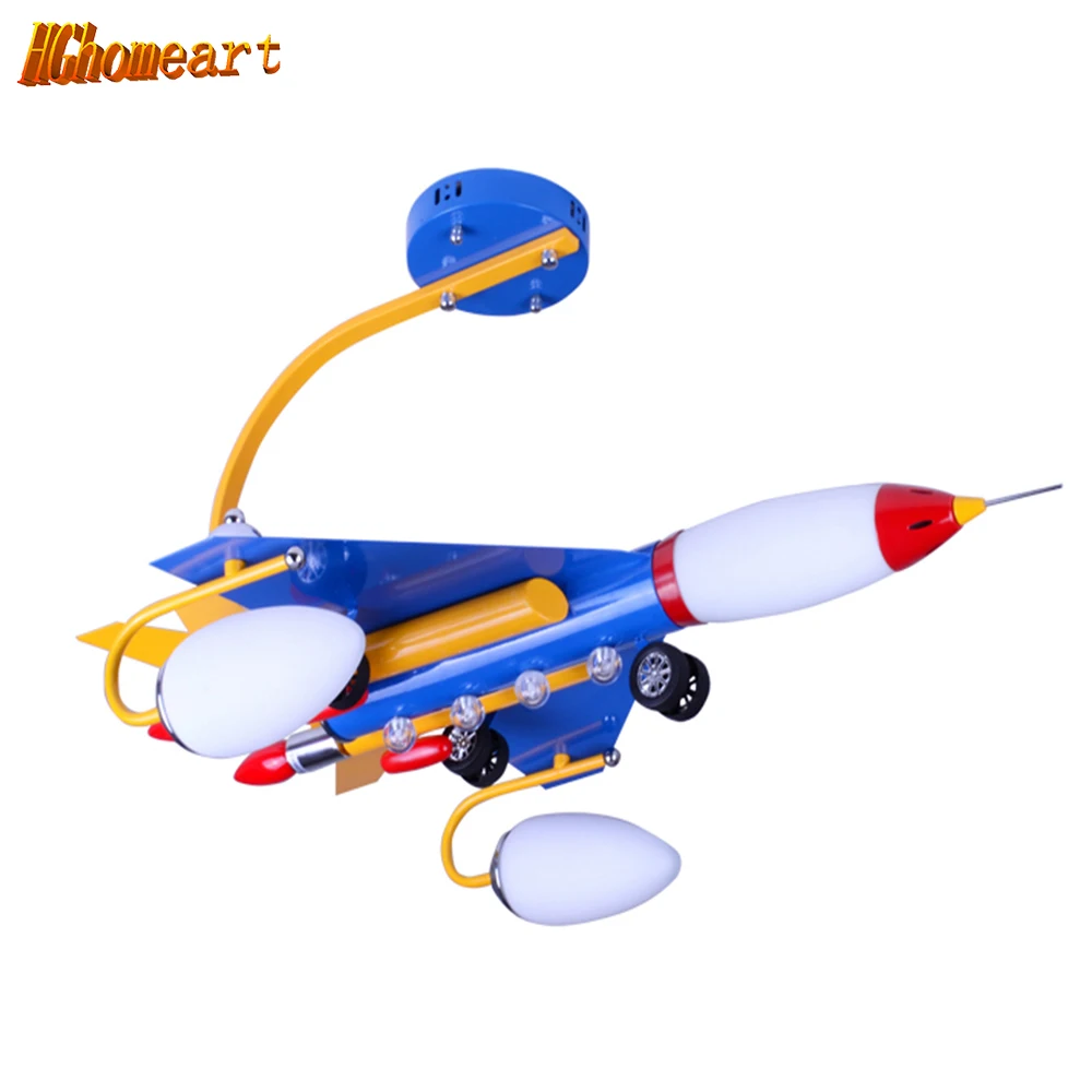 

Hghomeart Modern Children Metal Warcraft Bedroom Ceiling Lamps Kid Child Study Room Blue Painted Metal Airplane Ceiling Lamp