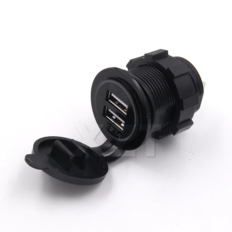 

Universal Car Charger USB Vehicle DC12V-32V Waterproof Dual USB Charger 2 Port Power Socket 5V 2.1A/1A LED For all USB charging
