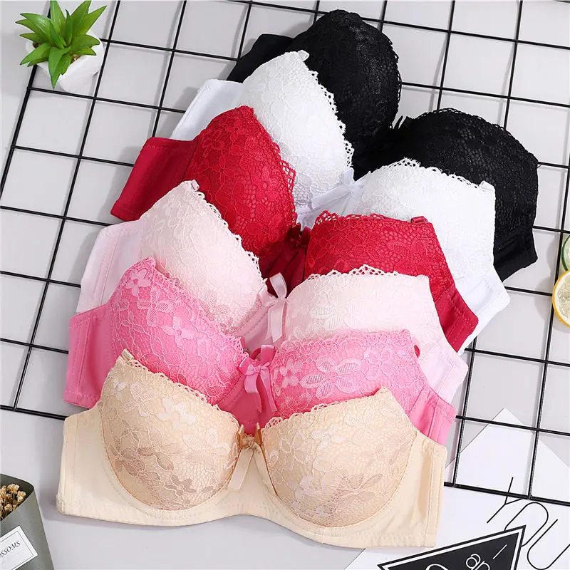 

Women Ladies Lace Super Push Up Lingerie Brassiere Embroidery Floral Bralette Adjusted-straps Top