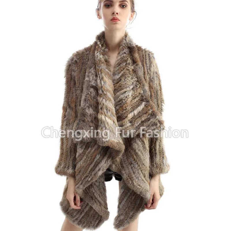 Cx-g-a-88b Новая мода Натуральный мех Дизайн Трикотажные кролика Мех животных Для женщин Мех животных Куртки