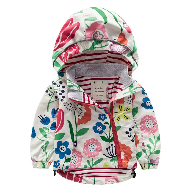 Куртка и пальто для маленьких девочек, детские ветровки с цветочным рисунком единорога, осенне-зимние куртки для мальчиков, Детское пальто - Цвет: Слоновая кость