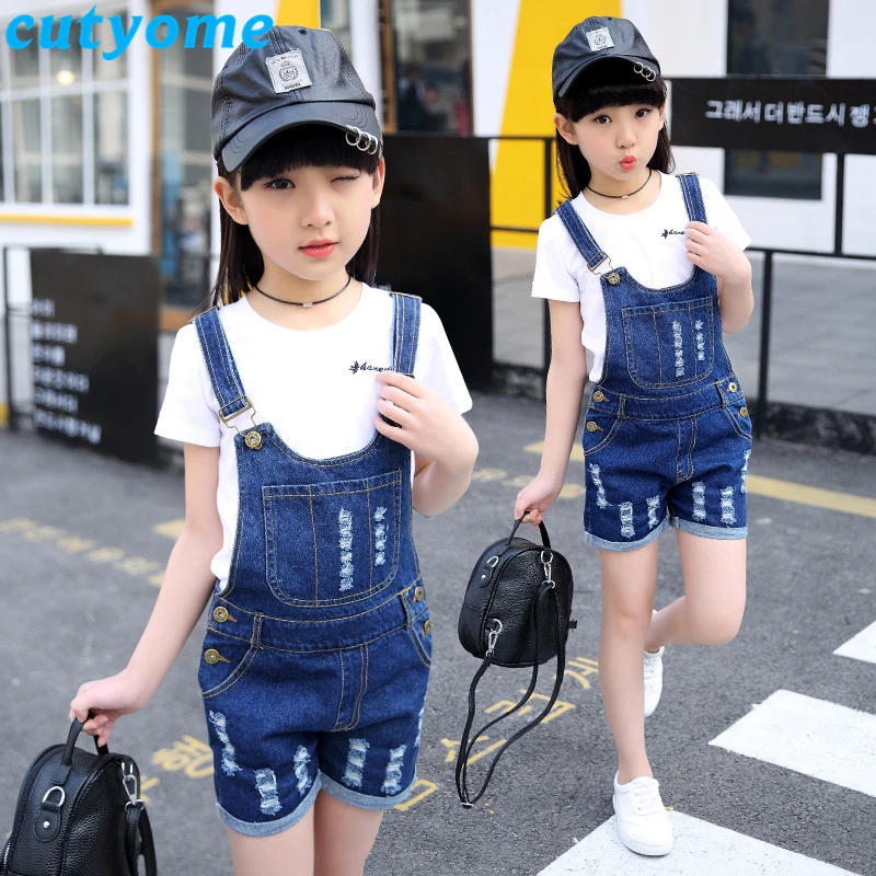teenage girls denim shorts set01