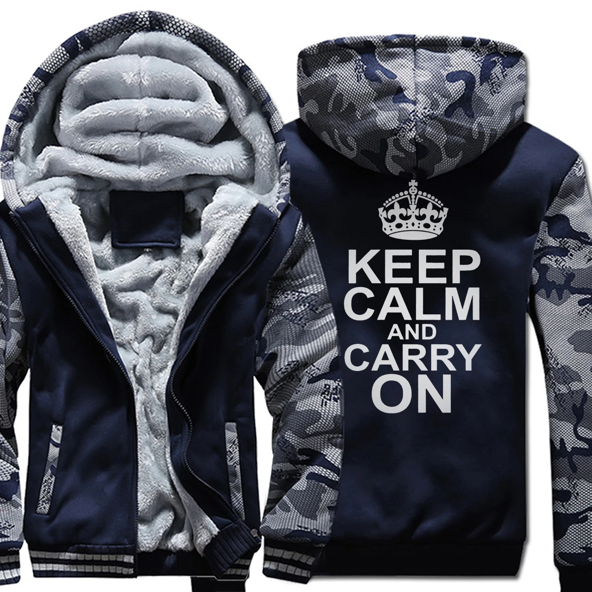 

Fashion Hoody Print Letter Keep Calm And Carry On Casual Sweatshirt For Male 2019 Winter Thick Hoodies Mens Tracksuits Harajuku