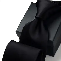 2018 новые связи для Для мужчин 9 см Ширина Дизайнер Высокое качество Классические однотонные Цвет черный модный бренд галстук Повседневное