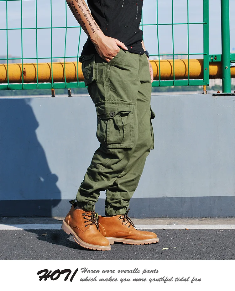 Мужские хлопковые повседневные военный армейский грузовой камуфляжные военные рабочие брюки с 8 карманами летние модные мужские брюки