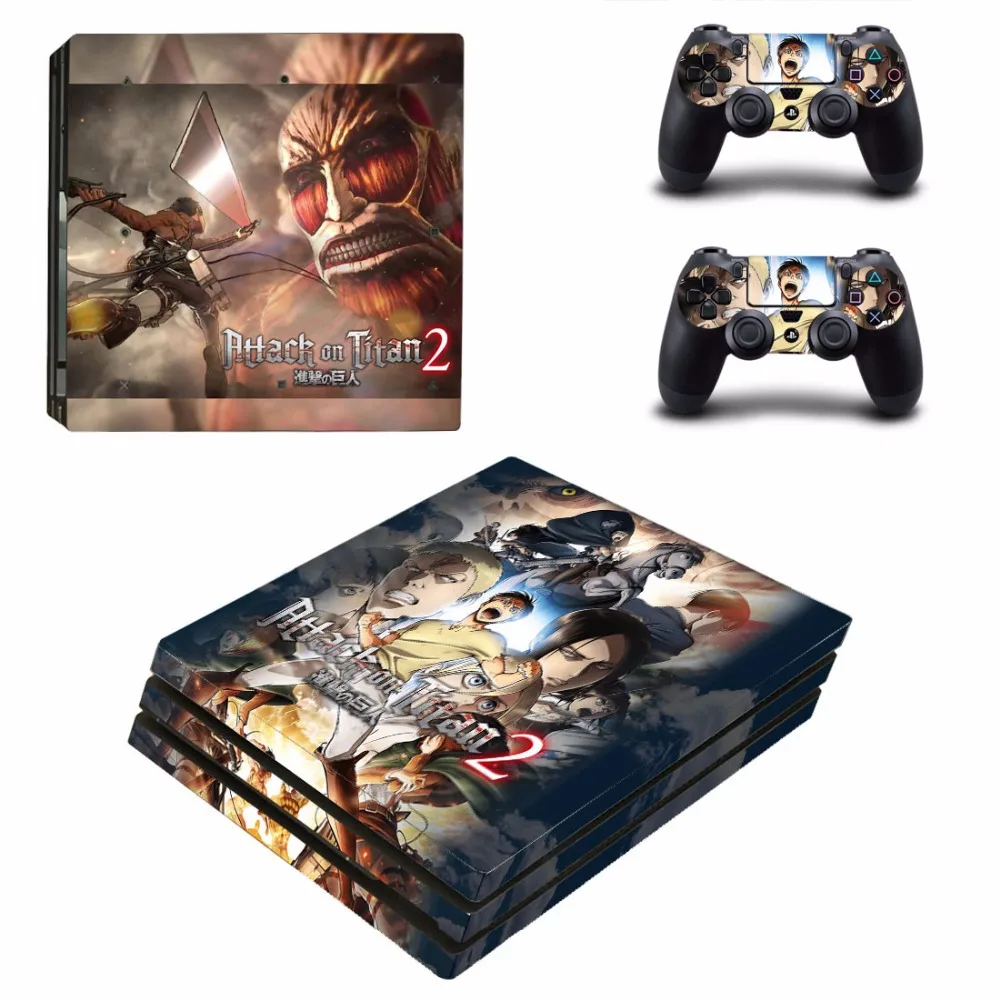 Anime Attack On Titan 2 PS4 Pro Skin Sticker Decal For Sony PS4 PlayStation 4 Console and 2 Controllers PS4 Pro Skins Stickers