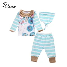 Pudcoco/ г.; Детские костюмы для девочек; одежда для детей ясельного возраста; комплект из 3 предметов с шапкой и оборками; Enfant Fille; детская одежда