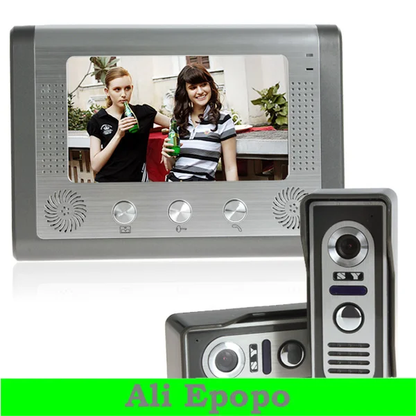 

3sets/lot 7 Inch Night Vision Home Video Door Phone Bell Doorphone Intercom System with 2 Cameras + 1 Monitor Kit