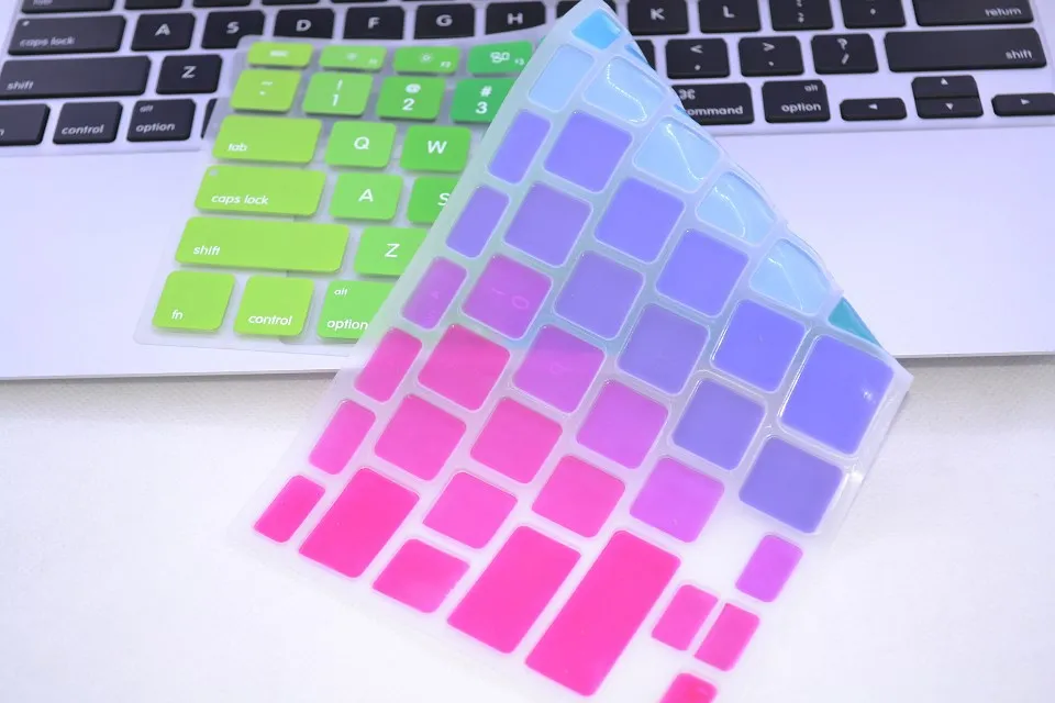 100 шт. версия США Красочные силиконовый клавиатуры кожного покрова наклейка для Apple MacBook Air Pro/Retina 13 15 дюймов макет Freeship