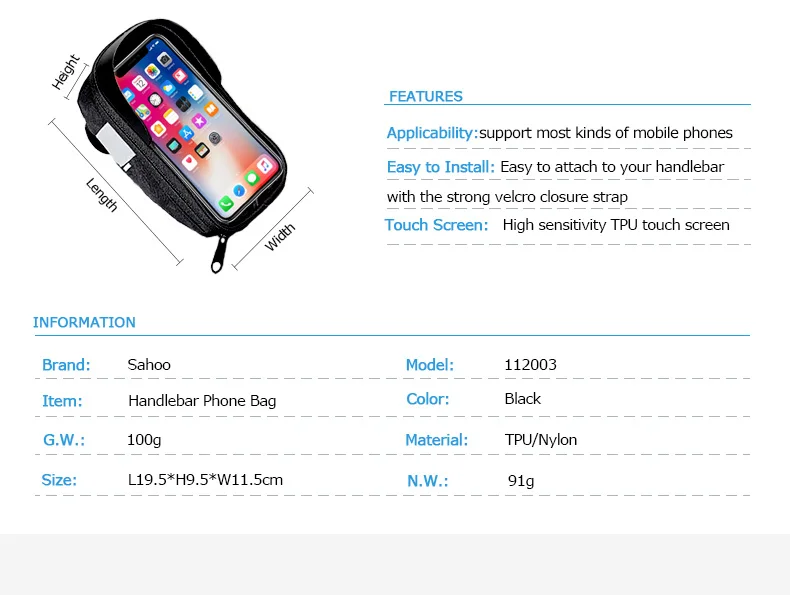 Top Sahoo 112003 Cycling Bicycle Bike Head Tube Handlebar Cell Mobile Phone Bag Case Holder Case Pannier Carrier For 6.5in Phone 3 Top Sahoo 112003 Cycling Bicycle Bike Head Tube Handlebar Cell Mobile Phone Bag Case Holder Case Pannier Carrier For 6.5in Phone 3