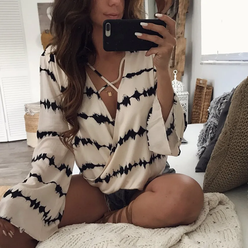 KANCOOLD T-Shirt new high quality Women Loose Long Sleeve T-shirt Printed Tops Chiffon Casual sexy T-shirt women JAN29 KANCOOLD T-Shirt new high quality Women Loose Long Sleeve T-shirt Printed Tops Chiffon Casual sexy T-shirt women JAN29