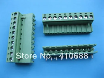 

100 Pcs Angle 10 way/pin Pitch 5.08mm Screw Terminal Block Connector Pluggable Type Green 2EDCK-2EDCR-5.08