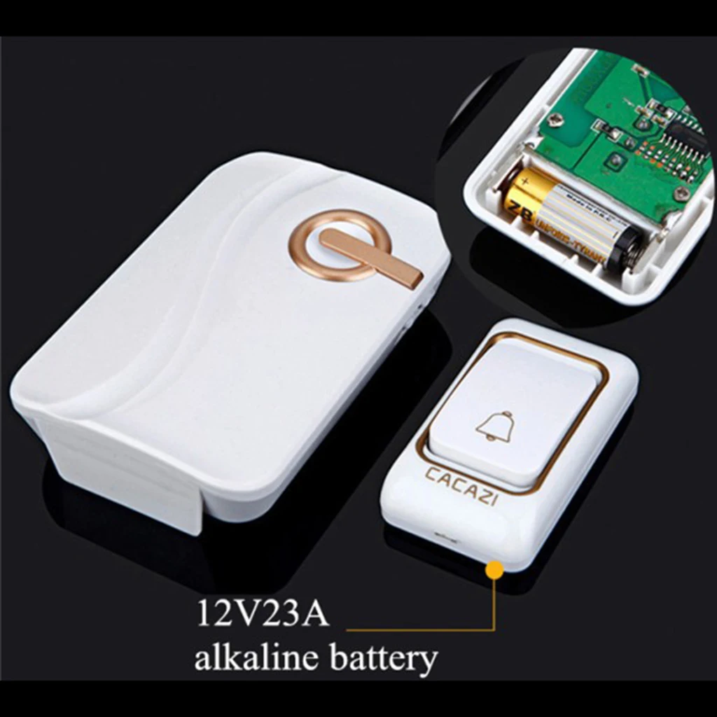 

Wireless Battey Powered Chime Door Bell 80M Range, Welcome Chime 1 to 2 Set