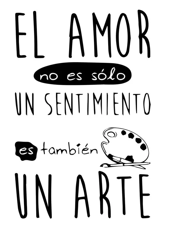 Love Quote Wall Decal - El Amor...El Arte Quote Black Vinyl Design - Spanish Saying For Home Decoration - Feeling, Love And Black 