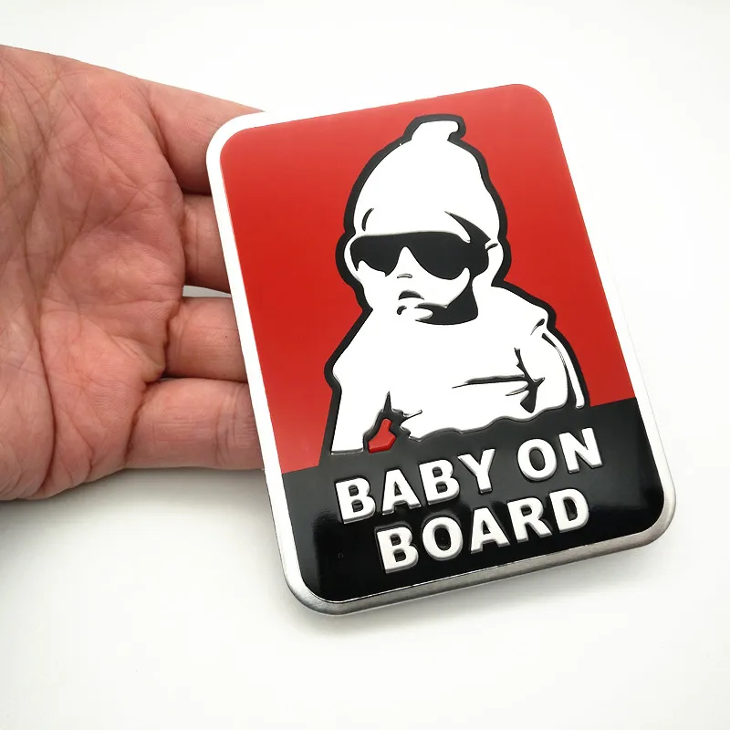

FDIK 1pcs Baby on Board Car Safty Sticker Decal Waterproof Night Reflective Wall aluminum Stickers car covers Car styling