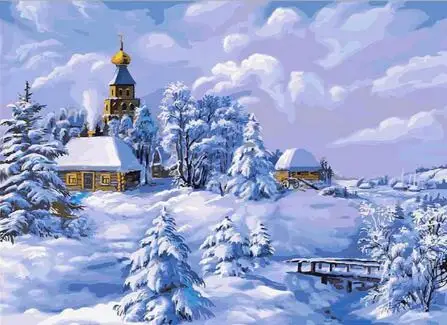 5D Diy Алмазная картина год вышивка крестиком полная Алмазная вышивка мозаика пейзаж зимний пейзаж узор Рождество - Цвет: 9